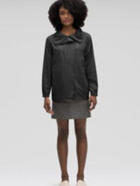 NWT's NAU Women's Slight Shirt Jacket, Roll Tab Sleeves, Caviar, Black, L